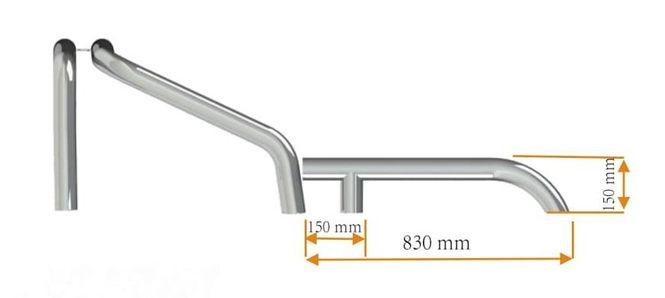 Hovedbilde Veltebøyle bakredel universal 70Ø Stål vinkel bein 